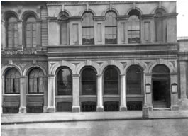 The outside of the Town Library in the about 1890