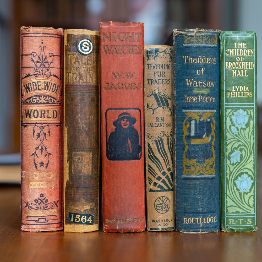 Image of dated books a "Collection Fiction titles"