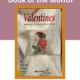 A Gibson Library's Book of the Month flyer featuring the book cover of "Valentines: Highlights from the Collection at the Fitzwilliam Museum" by Rebecca Virag.