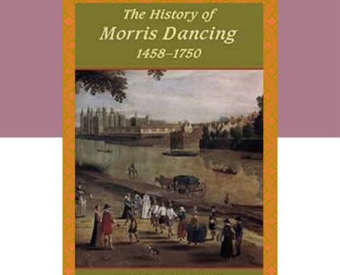 Gibson Library's Book of the Month flyer featuring the book cover of "The History of Morris Dancing" by John Forrest